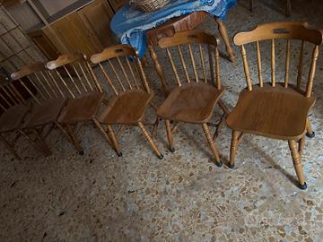 6 sedie in legno tornito