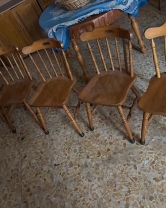 6 sedie in legno tornito