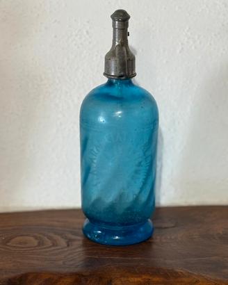 Antica Bottiglia SELTZ VETRO BLU del 1930