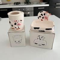 Porta spazzolini da denti+ Porta sapone mucca