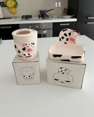 Porta spazzolini da denti+ Porta sapone mucca