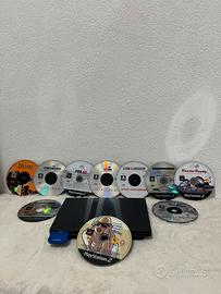 Sony PlayStation 2 (PS2) Slim + Lotto 10 Giochi