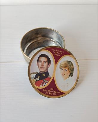 Scatola Vintage 1981 matrimonio Carlo e Diana 