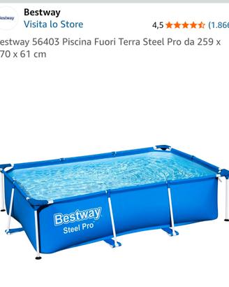 piscina bestway  259 cm x 170 cm x 61 cm