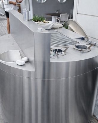 Cucina outdoor inox BBQ + fuochi + lavello – occas