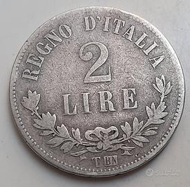 2 lire 1863 argento RARA Vittorio Emanuele II 
