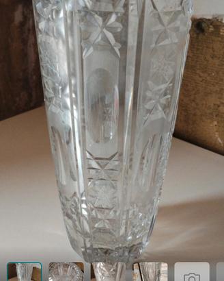 Grande vaso vintage in cristallo molato