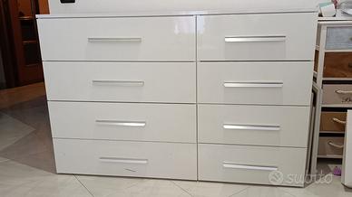 Cassettiera bianca moderna 8 cassetti – 150x100 cm