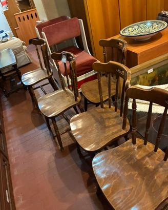 6 sedie old america legno