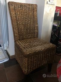 Coppia sedie in legno di banano