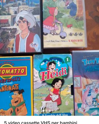 5 videocassette VHS per bambini 