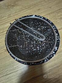 Padella con cestello in acciaio inox 