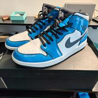 Nike Jordan 1 mid signal blue taglia 47