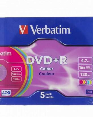5 DVD+R COLOUR VERBATIM 4,7GB 16x Speed 120min