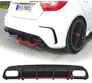 DIFFUSORE MERCEDES CLASSE A W176 LOOK AMG A45 NERO
