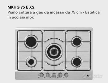 Piano cottura a gas MK in acciao inox