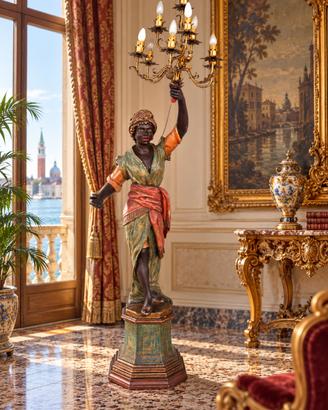 Imponente lampada Moro veneziano primo 900