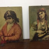 Coppia stampa su legno Alinari