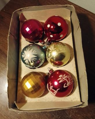 Palline albero vetro anni '60 in scatola originale