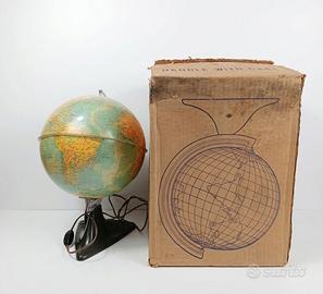 RARO MAPPAMONDO LUMINOSO VINTAGE 1957  CELLULOIDE