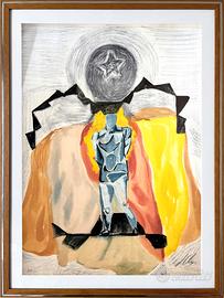 Sandro chia litografia firmata cornice 1990