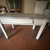 Tavolo da cucina con piano in marmo, Vintage