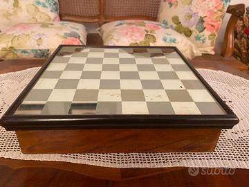 Scatola da Gioco in legno Dama e Scacchi