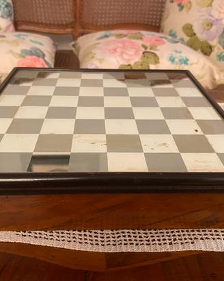 Scatola da Gioco in legno Dama e Scacchi