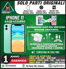 Iphone 11 64gb azzurro - totalmente originale