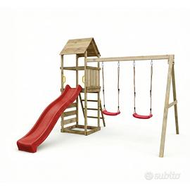 Parco giochi in legno Maxplay 2.2 scivolo rosso