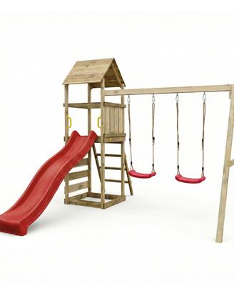 Parco giochi in legno Maxplay 2.2 scivolo rosso
