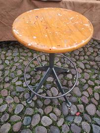 Sgabello industriale vintage a vite