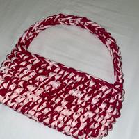 Borsa rosa e rossa uncinetto