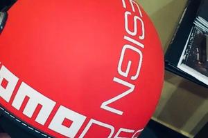 Casco Momo design rosso/bianco