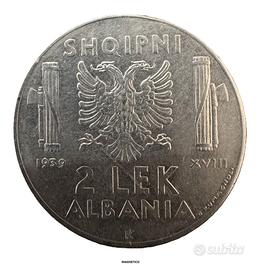2 monete Lek albanesi occupazione italiana