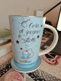 Tazza da tè con filtro, piattino, scatola Neavita