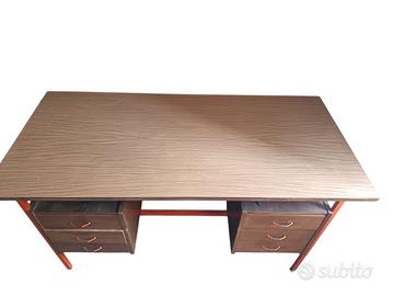 scrivania vintage anni 70 metallo arancio MN/BS/VR