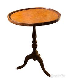 Antico tavolino di servizio radica noce fine '800