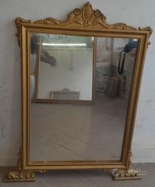 Specchio Antico Dorato con cornice in legno dorata