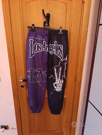 Pantaloni sportivi uomo viola / nero