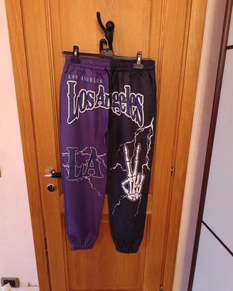 Pantaloni sportivi uomo viola / nero