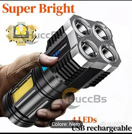 TORCIA POTENTE ricaricabile USB, facile e leggera