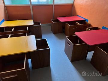 Tavolino e Sedie in Legno Bimbi Colorato