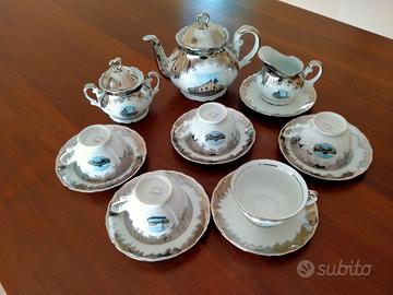 Set da Tea in Porcellana e Argento