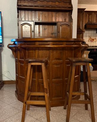 Angolo bar/bancone taverna in legno massello