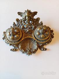 Raro calamaio antico in bronzo  fine 1800