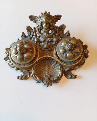 Raro calamaio antico in bronzo  fine 1800