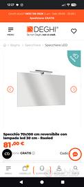 Specchio bagno con lampada led nuovi