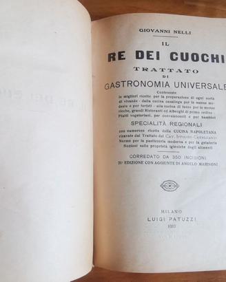 Libro Il Re dei cuochi Nelli Giovanni 1933