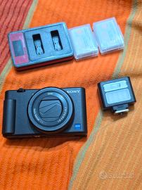 SONY ZV-1 + FLASH + 2 BATT